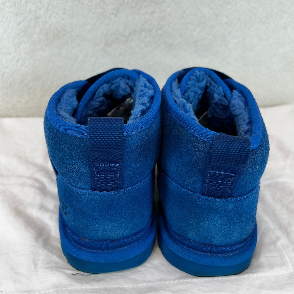 UGG Neumel Blue Suede Shearling Elastic Strap Boots‎ Mens 7 - Picture 4 of 15